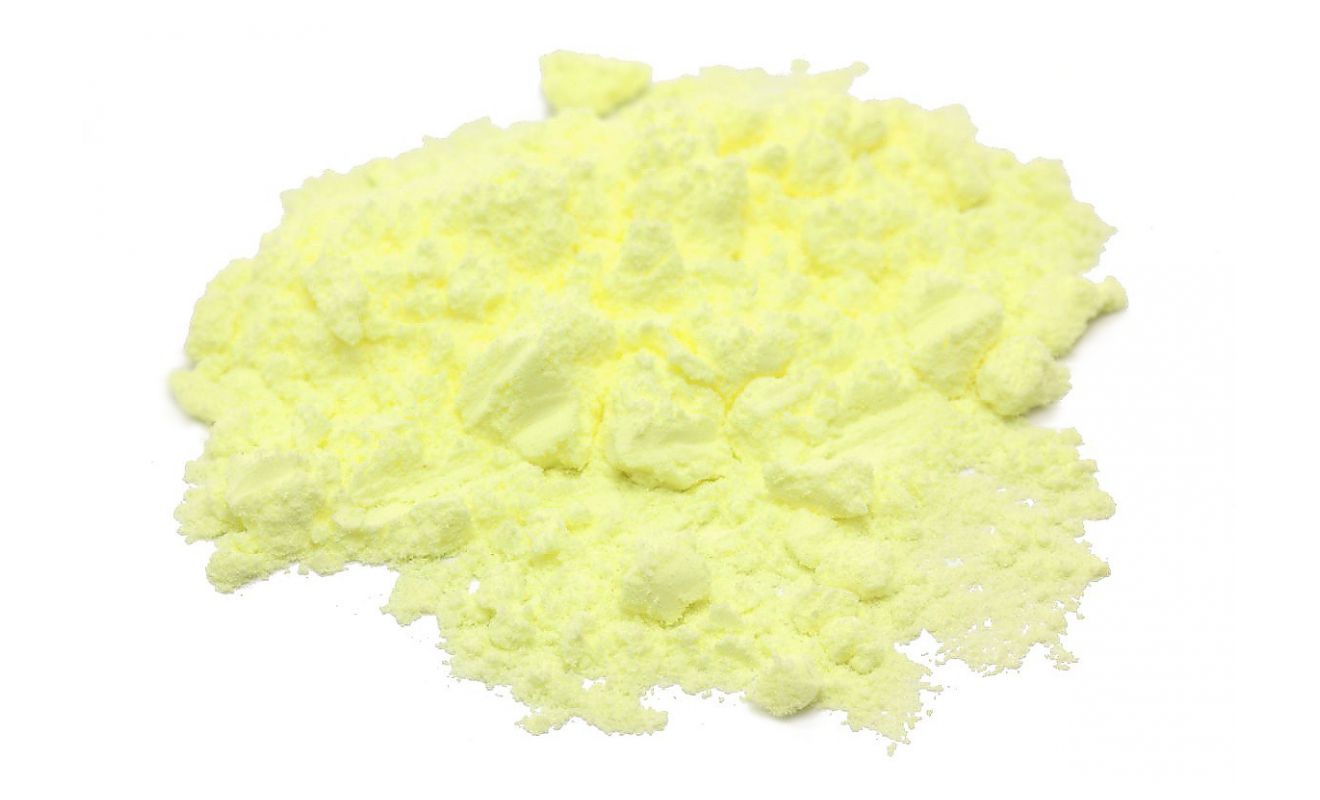 Polvere di zolfo puro, usata in medicina, o fertilizzante o fungicida